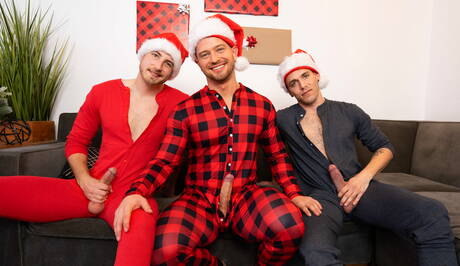 興奮した少年ジョニー・ドノヴァン、カート、ベントレーがアナルを掘る