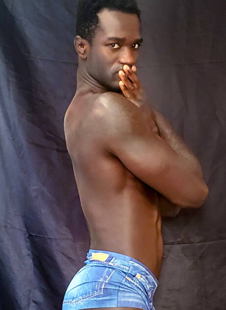 Black well-built Max wanking