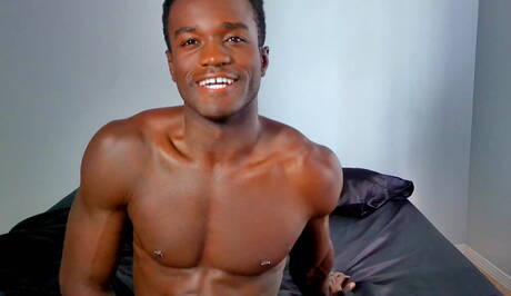 Black well-built Max wanking