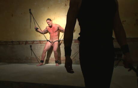 American muscular Kip Johnson in hard bdsm sex scene