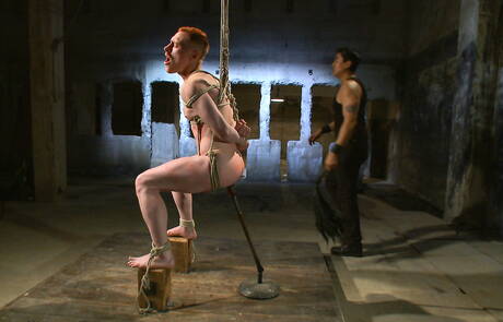 Tough guy Damien Moreau bondaged