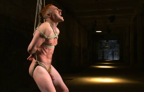 Tough guy Damien Moreau bondaged