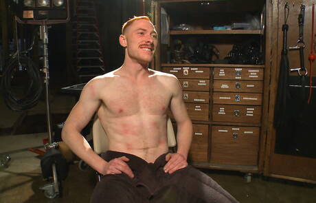 Tough guy Damien Moreau bondaged