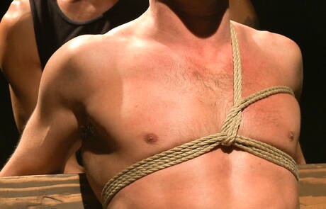 Amerikaanse husky-man Lance Hart houdt van bondage