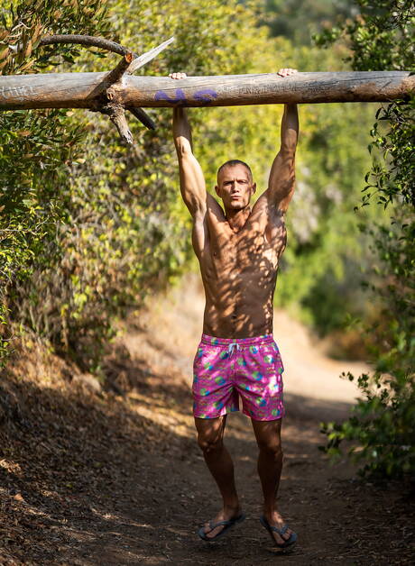 Attractive dude Blake and gorgeous boy Ace fuck ass after interracial sucking outside