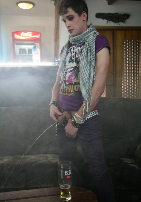 Emo gay was pissed on by his friends