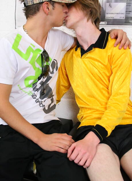 English young Kai Alexander and english twink Luke Desmond fuck ass after sucking dick