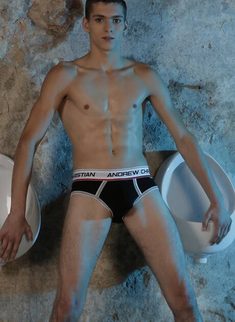 Moldavian husky guy Boris Orla and slovak young boy Tim Law drilling an ass in bath