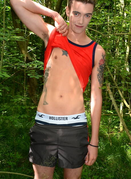 Polish twink Ethan White and young dude Rhys Casey have a hot couple scene outside