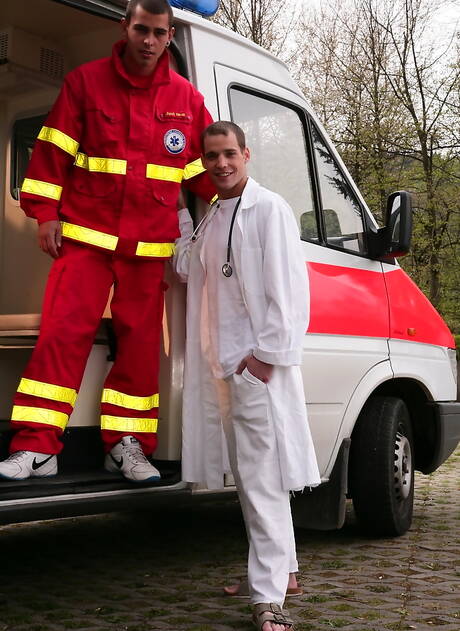 Staxus: Hot czech guys strongman Alex Stevens and hunk Julien Heath in hot ass fuck action outside