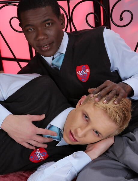 Staxus: Ebony beefy Devon Lebron and czech hunk Sven Laarson in black on white sex