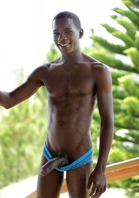 Staxus: Hungarian hot twink David Hanson and black muscular Devon Lebron have interracial anal sex at the pool