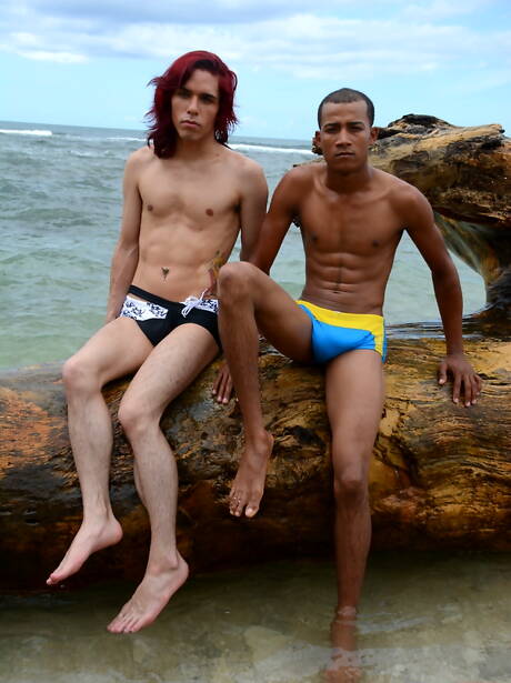 Twink Enrique Balboa and hot twink Tyler Tremallose in hot interracial anal sex after beach