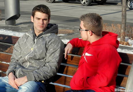 HotAFMen: Well-built Hugo Lacoste and canadian bull Marko Lebeau posing nude and showing butt in the kitchen