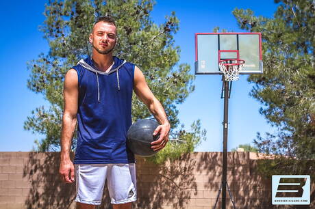 Bro Seeking Bro: Aiden Woods and american gay bear Colby Jansen sucking and fucking each other at pool