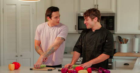 Two american guys stud Calvin Banks and young Jayden Marcos have a hot couple scene