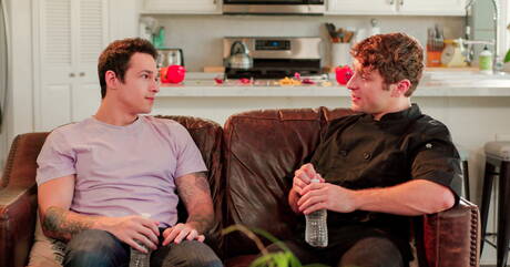 Two american guys stud Calvin Banks and young Jayden Marcos have a hot couple scene