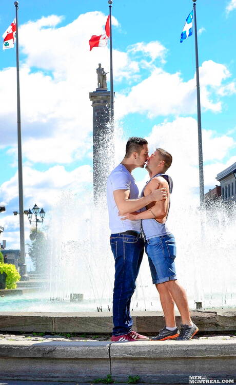 Beefcake Dominic Pacifico and tough guy Felix Brazeau have a hot sex outside