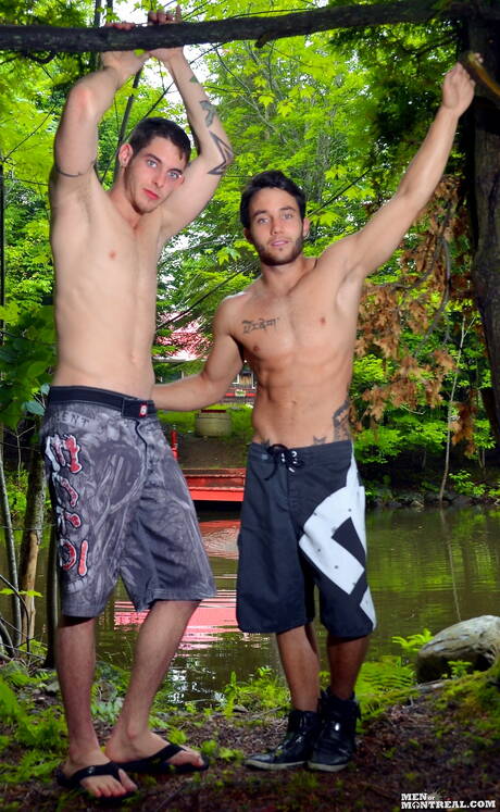 HotAFMen: Hunk Nicolas Potvin and stud Ben Rose have a good anal sex at pool