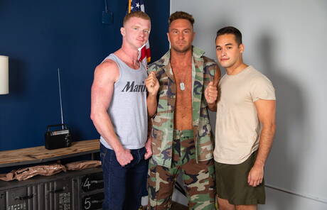 Nasty guys Aaron Savage, Brad Connors and Brody Fox have a hot threesome sex