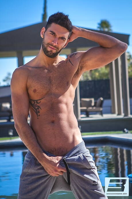 Canadian husky guy Manuel Skye and canadian otter Mick Stallone in hot ass fuck action in the pool