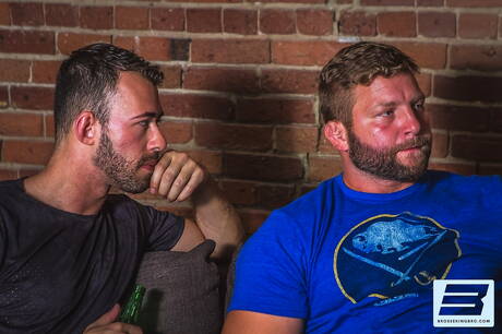 Canadian beefy Brandon Jones and american mature bear Colby Jansen in hot ass fuck action