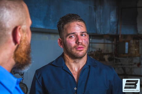 Famous americans, mature bear Jackson Grant and hunk Dirk Caber fuck after blowjob