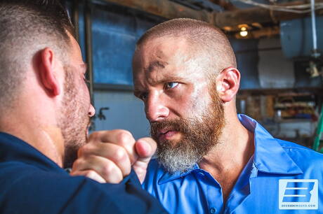 Famous americans, mature bear Jackson Grant and hunk Dirk Caber fuck after blowjob