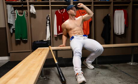 Hunky guy Damian Night and american hunk Johnny Donovan teasing dick