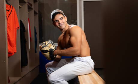 Hunky guy Damian Night and american hunk Johnny Donovan teasing dick