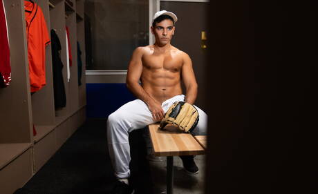 Hunky guy Damian Night and american hunk Johnny Donovan teasing dick