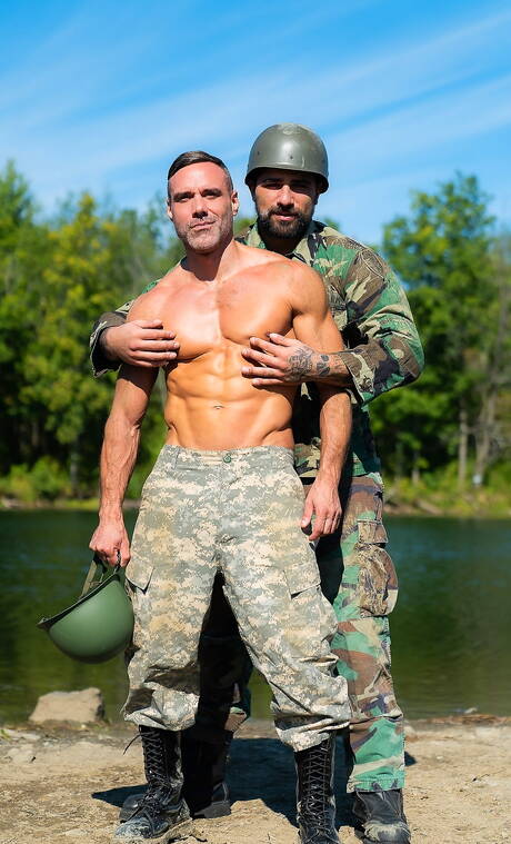 Canadian husky guy Manuel Skye and canadian bull Ryan Bones sucking and screwing each other after beach walking