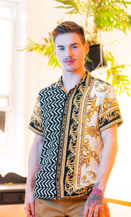 Hot boysAlex Mecum, Leo Louis and Lev Ivankov in hot threesome anal sex in kitchen