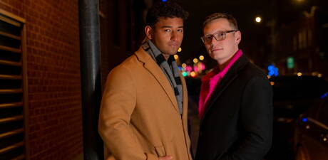 Latin bodybuilder Kenzo Alvarez and canadian twink Marco Bianchi have anal sex outdoor