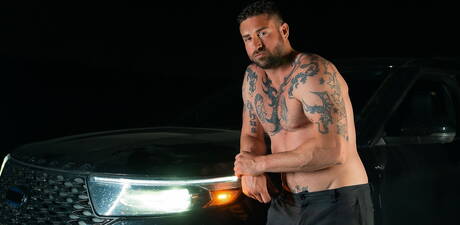 Beefy Aiden Jacobs and husky guy Derek Thibeau banged each other