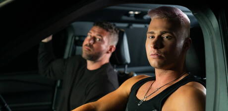 Beefy Aiden Jacobs and husky guy Derek Thibeau banged each other