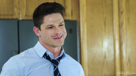 Knappe Amerikaanse jongens, gespierde Adrian Hart en hengst Devin Franco in hete interraciale anale seks in de keuken