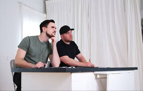 Masqulin: Muscle tattooed gays with beard doing deepthroat and anal