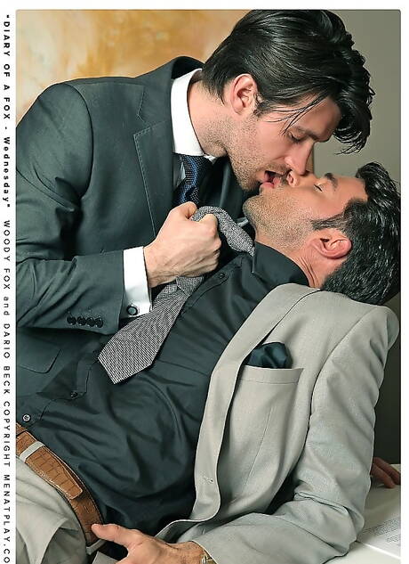 Spanish hairy stud Dario Beck and australian otter Woody Fox fuck ass after sucking