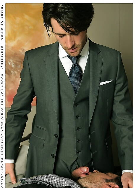 Spanish hairy stud Dario Beck and australian otter Woody Fox fuck ass after sucking