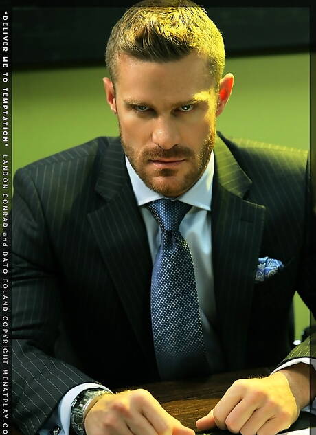 Men At Play: Russian hunky guy Dato Foland and american hunky guy Landon Conrad banged each other