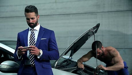 Spanish mature bear Dani Robles and spanish mature bear Denis Vega fuck ass after sucking cock