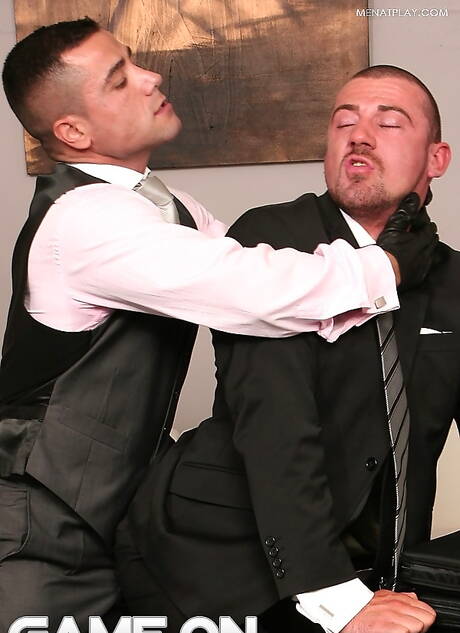 Superstud David Dirdam and british well-built Marco Sessions in hot anal sex