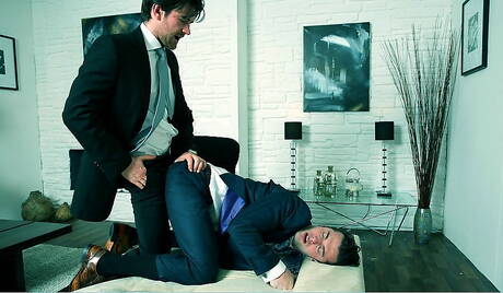 Muscular Justin Harris and well-built Woody Fox have a good anal sex