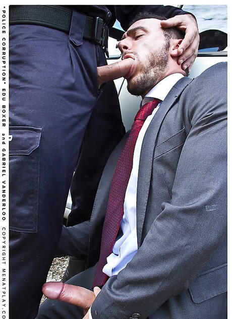 Edu Boxer and spanish hunky guy Gabriel Vanderloo love each other outdoor