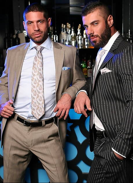 Shameless buddies Alex Marte, Axel Brooks and Scott Hunter in hard 3some sex