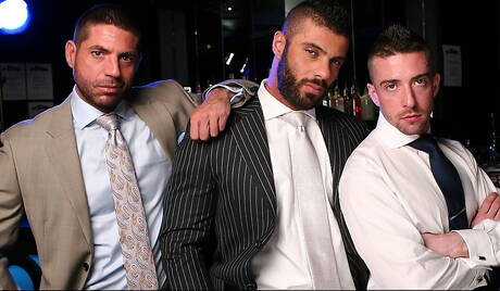 Men At Play: Shameless buddies Alex Marte, Axel Brooks and Scott Hunter in hard 3some sex