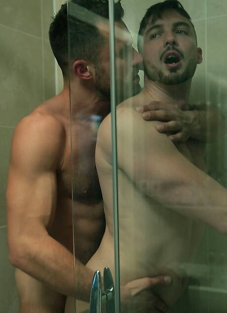 Sexy boy James Castle and gorgeous dude Sam Barclay banged each other in hot shower