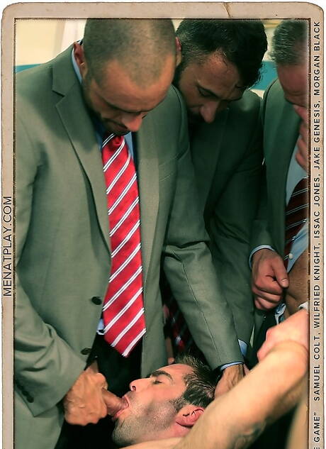 Men At Play: Issac, Jake Genesis, Morgan, Samuel, Wilfried in gangbang scene