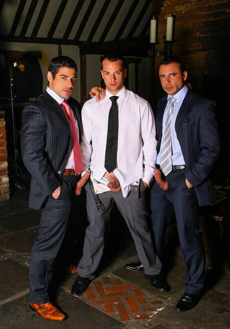 Men At Play: Hot Daniel Marvin, Marco Blaze and Pedro Andreas in threesome fuck scene